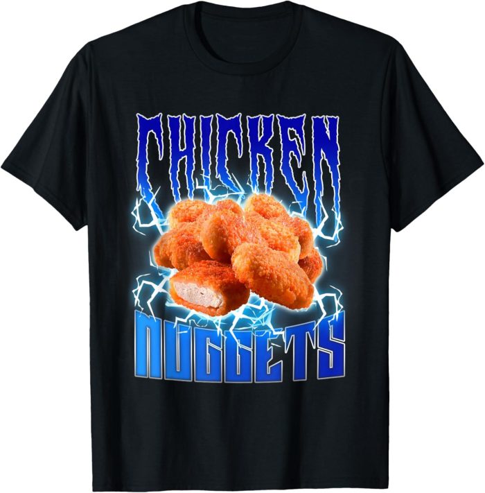 Chicken Nuggets Heavy Metal Funny Chicken Nuggets Lover T-Shirt Unisex Cotton Tee Summer Clothes Crewneck Cotton Fabric Menswear Top Classic Tshirt UZOW4 1