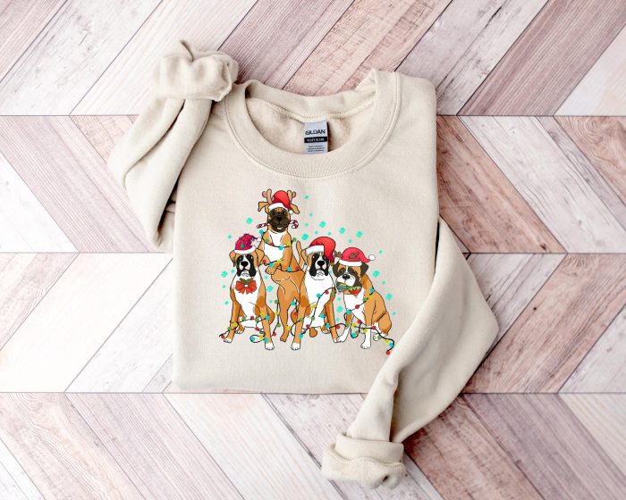 Christmas Boxer Sweatshirt Christmas Shirt Boxer Shirt Dog Christmas Shirt Boxer Lover Shirt Dog Mom Shirt Holiday Sweater Xmas gift